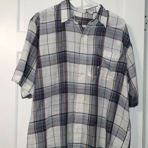 Vintage work shirt rainbow plaid, size LT